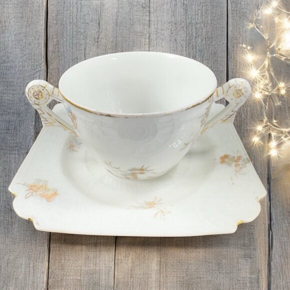 Limoges CH Field Haviland Fine Porcelain Teacup And Saucer Set Cup Mug Plate - Picture 1 of 16